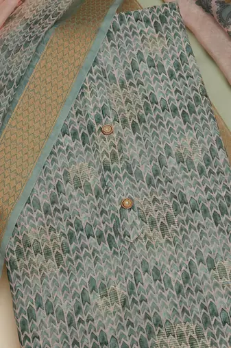 geometric printed unstitched dress material
