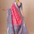 Pink woven design pochampally saree with blouse piece