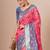 Pink woven design pochampally saree with blouse piece