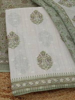 printed linen unstitched dress material 2