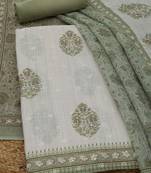 printed linen unstitched dress material