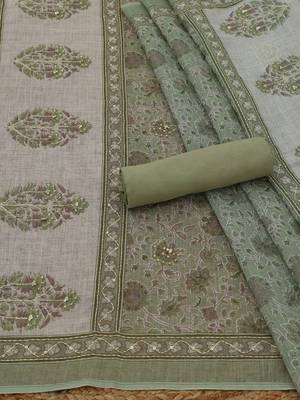printed linen unstitched dress material 3