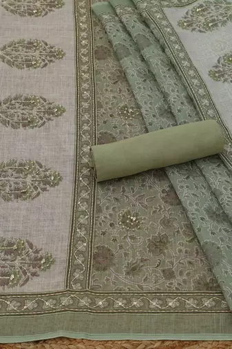 printed linen unstitched dress material