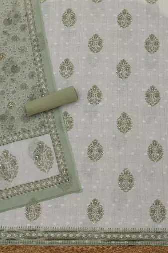 printed linen unstitched dress material