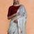 Grey woven design muga sarees with blouse piece