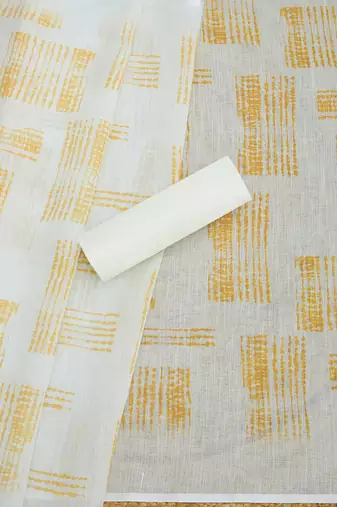 printed linen unstitched dress material