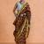 Maroon woven design saree with blouse
