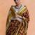 Maroon woven design saree with blouse