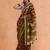 Maroon woven design saree with blouse