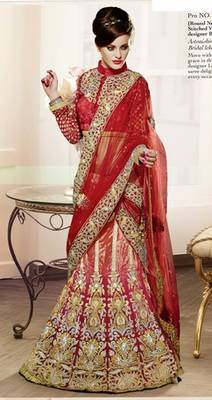 Multicolor Lehenga With Dupatta Net Embroidered And Stone Work Unstitched 2