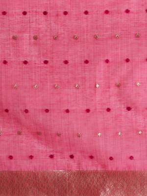 Grey woven design muga sarees with blouse piece 4