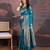 Turquoise woven design sarees