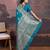 Turquoise woven design sarees