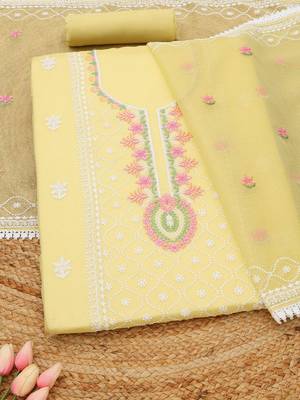 embroidered unstitched dress material 1