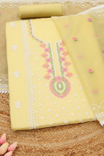 embroidered unstitched dress material