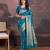 Turquoise woven design sarees