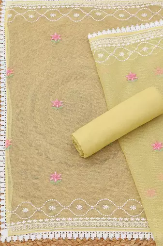 embroidered unstitched dress material
