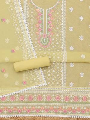 embroidered unstitched dress material 4