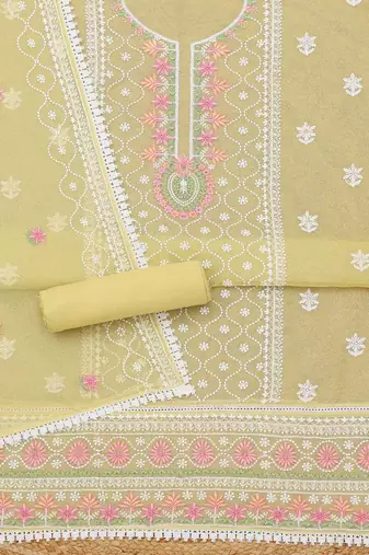 embroidered unstitched dress material