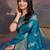 Turquoise woven design sarees