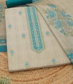 printed art silk unstitched dress material