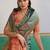 Blue ethnic motifs woven design zari banarasi saree