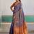 Lavender woven design zari dual tone saree