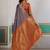 Lavender woven design zari dual tone saree