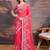 Pink floral embroidered saree with blouse