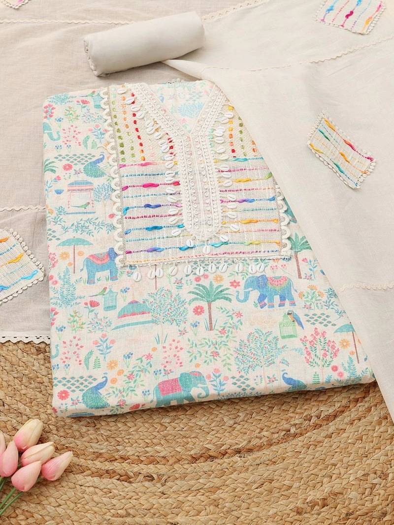 printed unstitched dress material