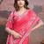 Pink floral embroidered saree with blouse
