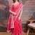 Pink floral embroidered saree with blouse