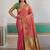 Pink ethnic motifs woven design zari banarasi saree with unstitched blouse
