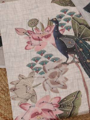 printed linen unstitched dress material 3