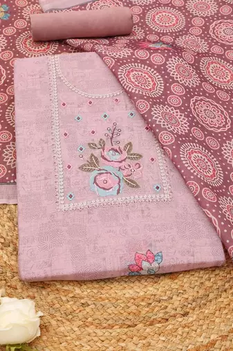 printed linen unstitched dress material