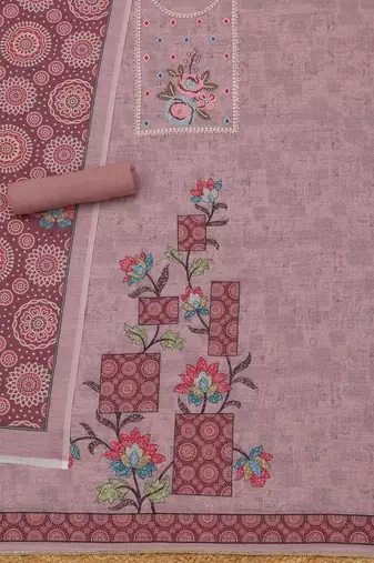 printed linen unstitched dress material