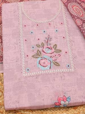 printed linen unstitched dress material 5