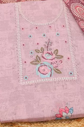 printed linen unstitched dress material