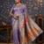 Lavender floral woven design zari banarasi saree
