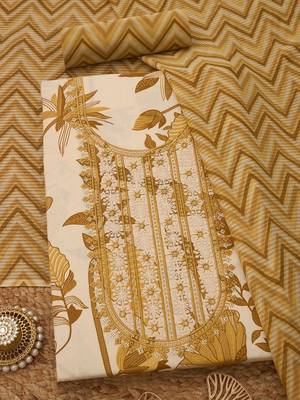 embroidered  cotton unstitched dress material 1