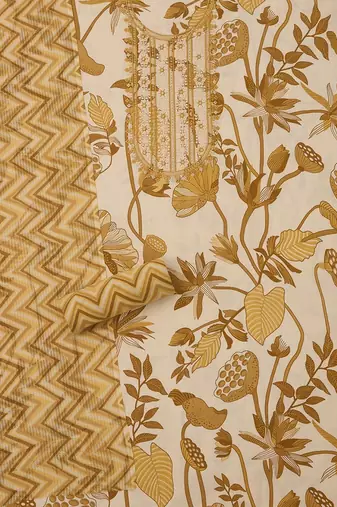 embroidered  cotton unstitched dress material