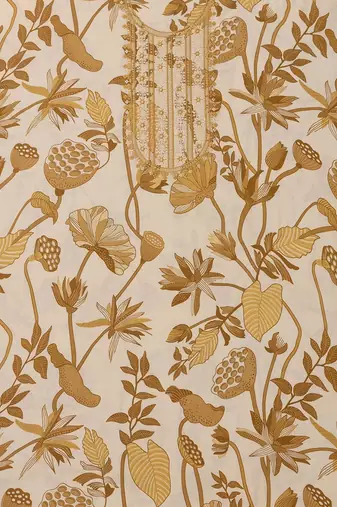 embroidered  cotton unstitched dress material