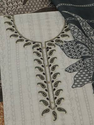 printed linen unstitched dress material 2
