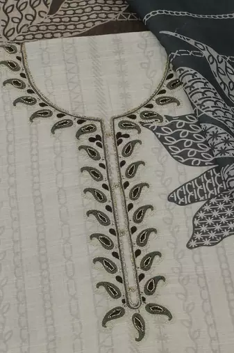 printed linen unstitched dress material