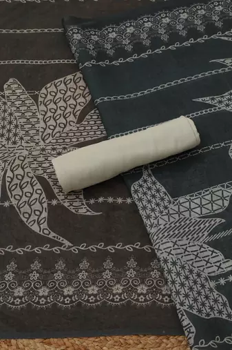 printed linen unstitched dress material