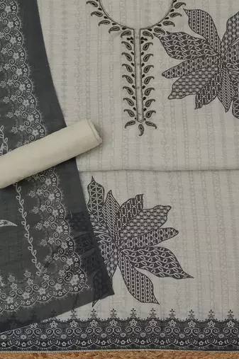 printed linen unstitched dress material
