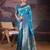 Turquoise woven design banarasi saree