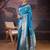 Turquoise woven design banarasi saree