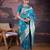 Turquoise woven design banarasi saree