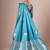 Blue light blue satin silk  woven design party wear saree with matching blouse